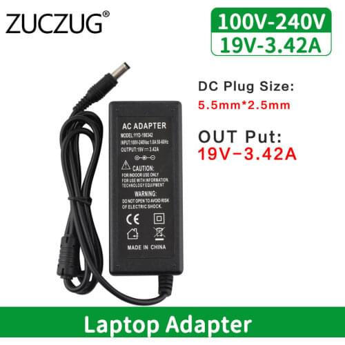 Universal Adapter 19V 3.42A Power Supply Laptop Charger AC Adapter 19V Power Supply DC 19 V Volt EU US Plug Charger Notebook