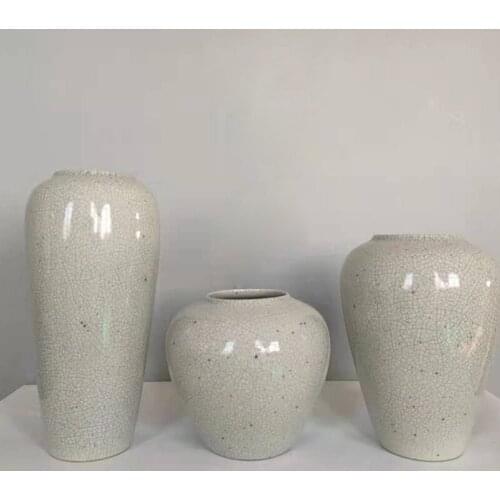Vintage Classic White Crack Black Dot Glazed Decoration Porcelain Vase
