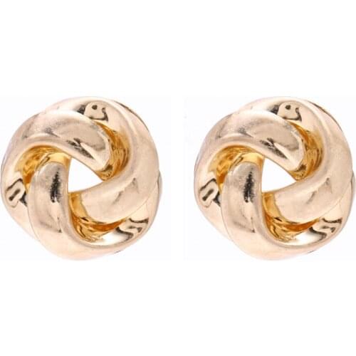 Badu Vintage Buttons Metal Earrings Japan and South Korea Gold Alloy Studs Women Fashion Jewelry Wholesale and Drop Shipping