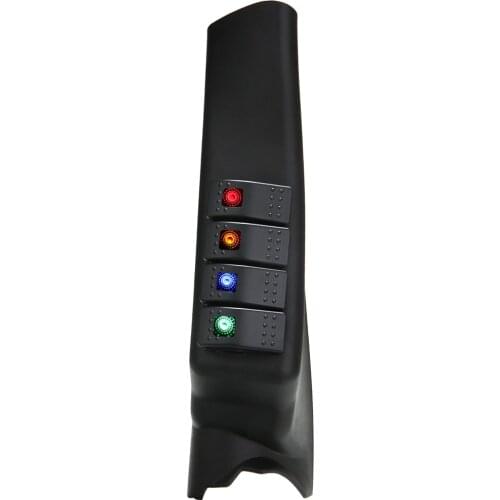 1pcs Car Accessories Left Side A-Pillar 4 LED Switch Pod Panel Kit Fit For Jeep Wrangler JK 2007-2018