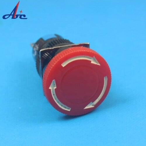 16mm 2NO2NC Self Lock Latching ON OFF 3A 250V Plastic Red Mushroom Emergency Stop Push Button Switch