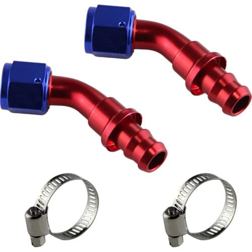 AN 10 size + Push On Oil Fuel Line Hose End Fitting with 45 Degree turnning