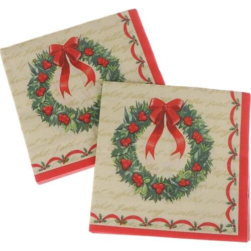 20PCS/set Napkins Disposable Garland Printed Graphic Tissues Christmas Decor