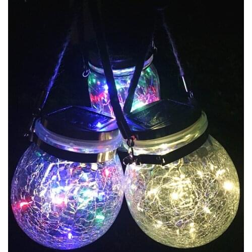 20 LEDs Fairy Light Solar For Mason Jar Lid Insert Color Changing Garden Decor Christmas Lights Outdoor Wedding Decor Lighting