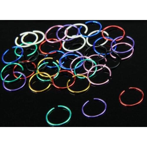30pcs/lot Fashion Nose Button Rings Navel Piercing Body Jewelry Surgical Steel Fake Nose Ring Hoop Clip on Ear Lip Stud