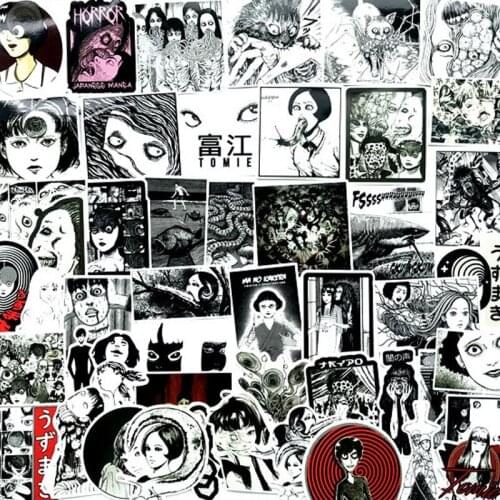 56pcs Junji Itou TOMIE Whirlpool vintage paster gift toy cosplay funny decal scrapbooking diy phone laptop waterproof decoration