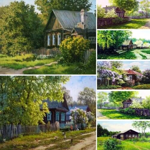 5D DIY Diamond Painting Landscape Rhinestone Picture Full Diamond Embroidery Cross Stitch Kit Inlaid Mosaic Home Decoration Gift