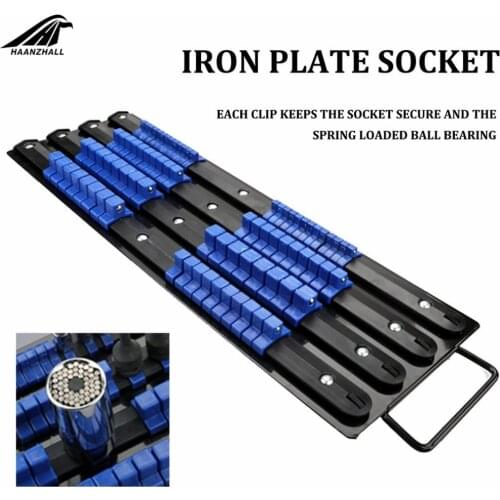 80pcs/set 1/4" 3/8" 1/2" Drive Plastic Socket Wrench Tray Rail Rack Sleeve Storage Holder Organizer Shelf Stand Home Hand Tools