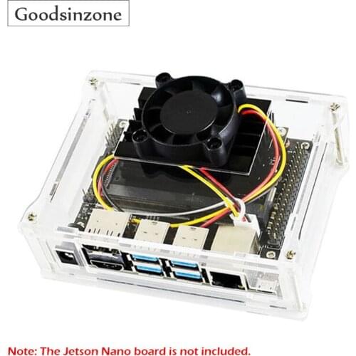 Acrylic Case With Fan Kit for Jetson Nano Developer Kit Dust Resistant Protetive Transparent Enclosure Jetson Nano