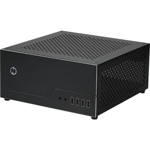 Mini-ITX Aluminum Desktop Chassis with PCIe 3.0 Riser Cable Home Theater Personal Computer HTPC Case USB3.0 Enclosure X3UF