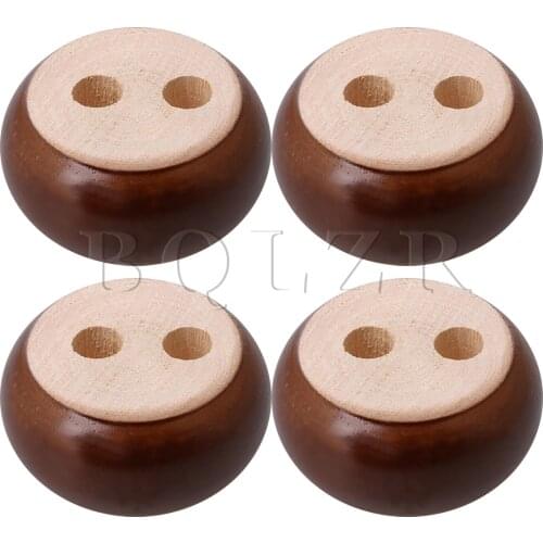 BQLZR 4Pcs Eucalyptus Sand Round Cabinet Feet 3 x6cm Walnut