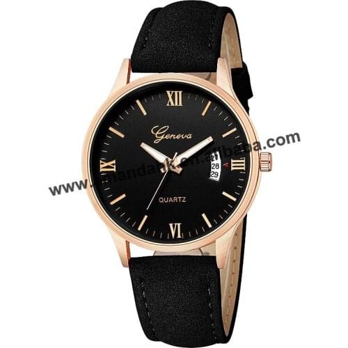 New Fashion 638 Geneva Leather Watch Western Style Woman Man Sport Wristwatch Hot Sale Women Dress Quartz Roman Leather Watches