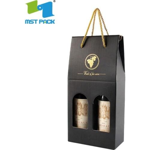 Cheap Matte Laminated Paper Red Wine Box For 2 Bottles