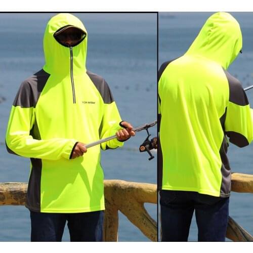 Breathable Fishing Hoodie Clothes Summer Quick-dry Fabric Anti-Mosquito Anti-UV Sunscreen Sun Protection Jersey Fishing Clothing