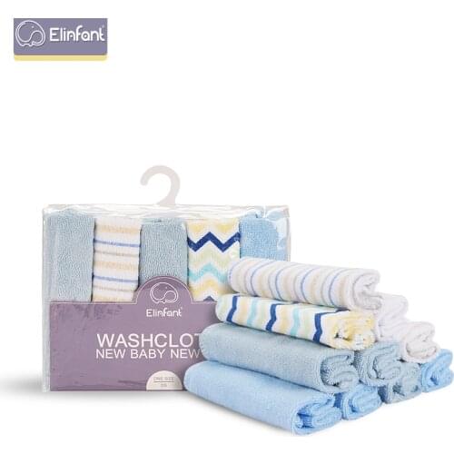 Elinfant 10pcs/set 23x23cm cute cartoon cotton super soft baby towel small square wipes free shipping#O006