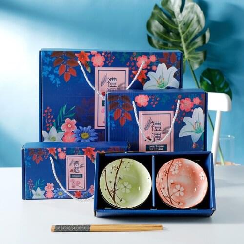 Qinghua Porcelain Tableware Gift Box Printed Japanese-style Chopsticks Set Will Sell Gifts Dinner Set Tableware Cutlery Set