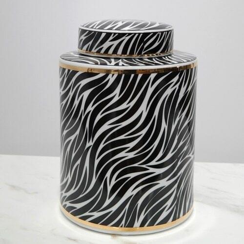 Heraksesuar Decorative Black White Cylinder Cube