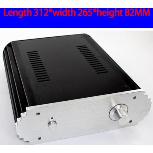 KYYSLB 312*265*82MM All Aluminum Class A Preamp Amplifier Chassis Box House DIY Enclosure with Feet Knob Amplifier Case Shell