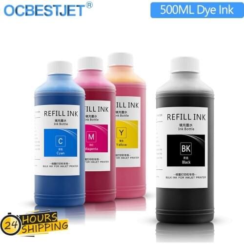 4x500ml Universal Refill Dye Ink Bottle For HP 21 22 121 122 178 655 364 564 932 933 934 950 951 711 970 Ciss Ink Dye Ink For HP