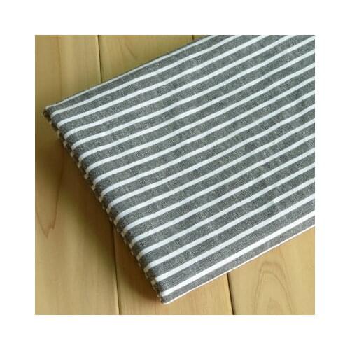 LEO&LIN New DIY Dark gray Balck Stripe cotton linen Fabric for sewing Yarn dyed hemp all-match thickening (1 meter)