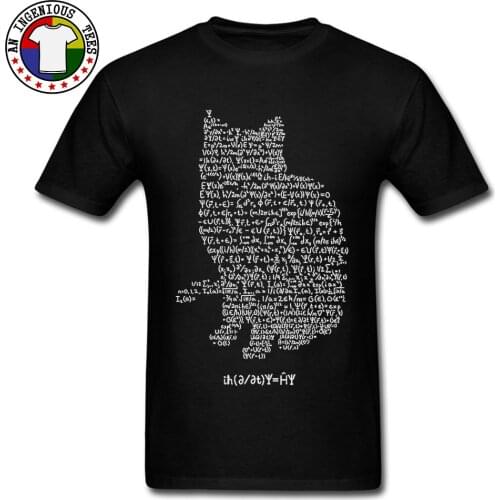 Maxwell Cat Quantum Mechanics Equation Theory T Shirts Physics and Mathematics Math Funny Cat Tshirt Oversized Men Europe Size