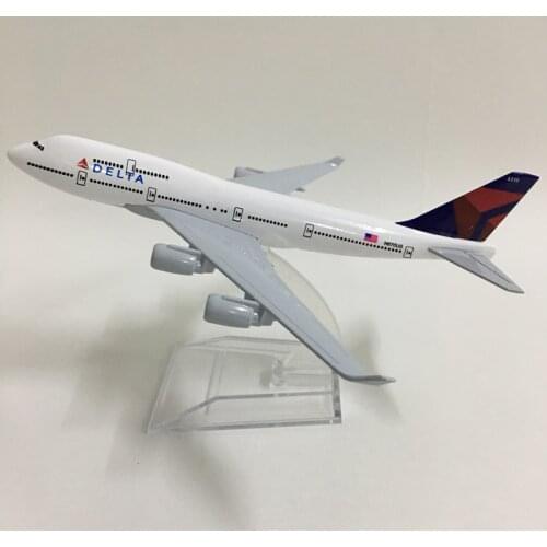 JASON TUTU 16cm Plane Model Airplane Model Delta Air Lines Boeing 747 Aircraft Model 1:400 Diecast Metal Airplanes Plane Toys