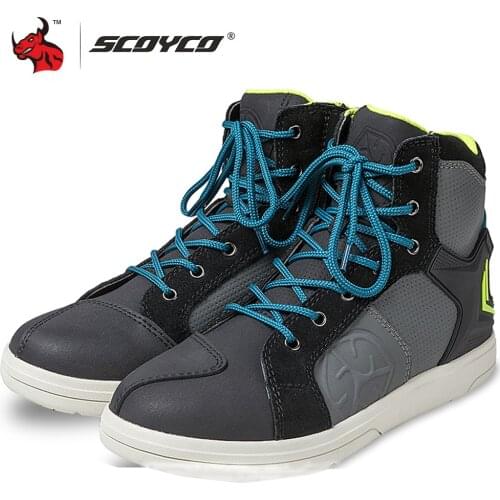 SCOYCO Motorcycle Boots Men Botas Moto Motorcycle Shoes Motocross Boots Protective Touring Riding Boots For Autumn Winter