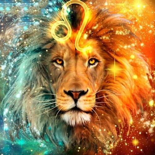 DIY new diamond painting starry sky lion cross stitch inlay home decoration painting sticker diamond painting