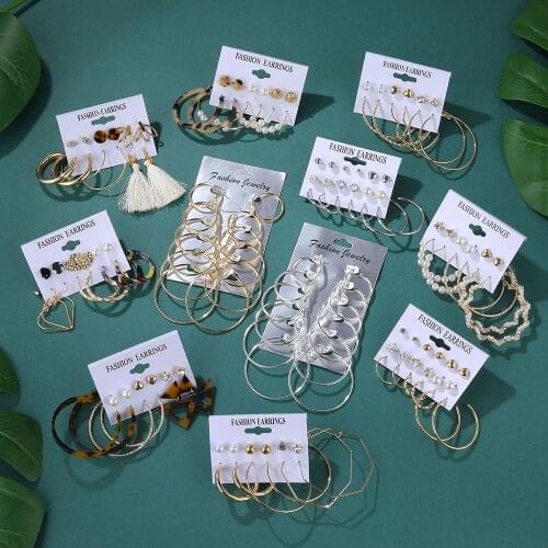 ZOVOLI 6 Pair 2020 Women Gold Large Circle Hoop Earrings for Women Round Earrings Set Vintage Hoops Ear Rings