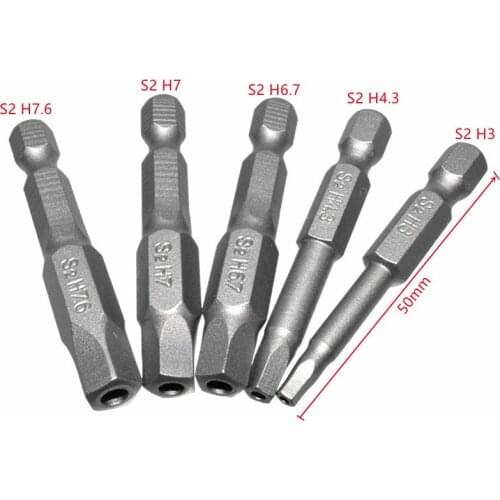 5pcs S2 Torx Screwdriver Bit Set Hex Security Magnetic Head 50mm Long H3-H7.6