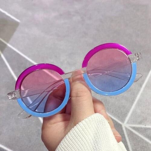 HKNA New Round Sunglasses Children Jelly Color Personality Gradient Cute Kids Sunglasses for Boys and Girls Gafas De Sol shades