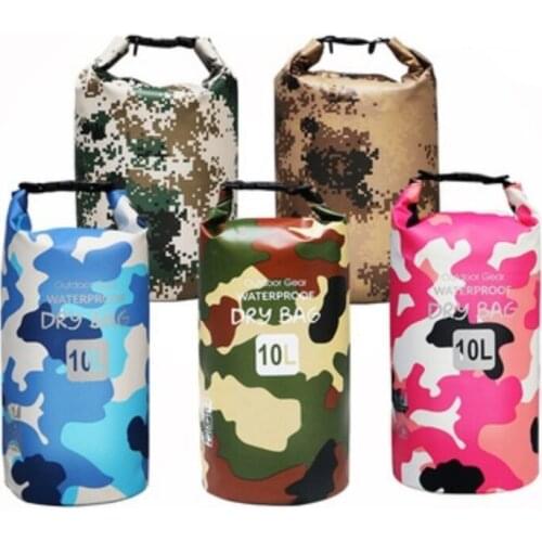 New PVC camouflage backpack outdoor waterproof bucket bag waterproof bag folding bucket bag seaside swimming storage bag