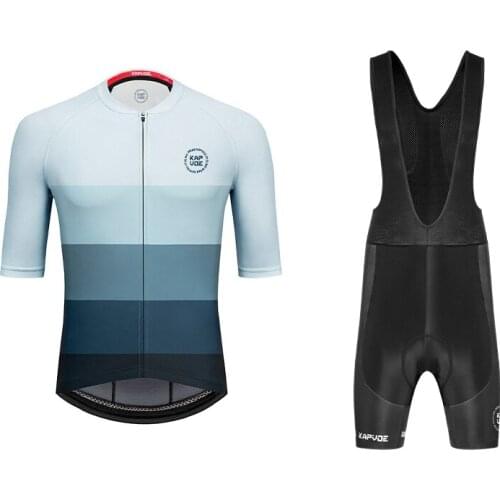 Kapvoe Cycling Clothing Bicycle Riding Jersey Set Polyester High Elatic Material Breathable Summer Suit Team Men Cycling Jersey
