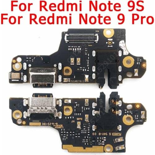 Original charging port for xiaomi redmi note 9 pro s 9s 9pro usb charge board pcb socket connector flex replacement spare parts