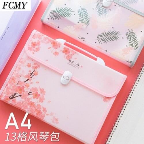 New Multi-layer PP Art Portable Organ Package Student Paper Folder Information Buckle A4 Filing Storage 200 Sheets Document Bag