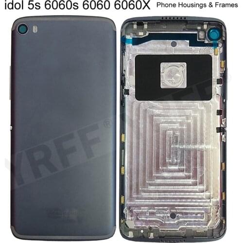 Idol5S Phone Housings Frames For Alcatel idol 5s 6060 6060s 6060X Battery Back Cover Door Housing Plastic Case