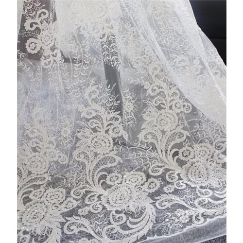 Luxury Lace Fabric Sequins Embroidery Tulle Lace Embroidery Swiss Damask French High-Quality Latest African