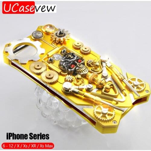 Luxury Metal Mechanical Gear Armor phone Case Protection Shell For iPhone 12 11 Pro Max Mini XS XR 8 7 6 Plus Shockproof Cover