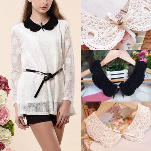 Shirt Fake Lace Collar Detachable Lapel Shirts Blouse Tops Sweaters False Collars Choker Women Clothes Accessories H9