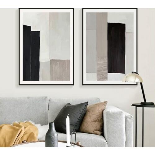 Modern Abstract Oil Painting Strip Retro Wall Art Prints Posters Picture Canvas Painting Dining Room Gallery Home Interior Decor