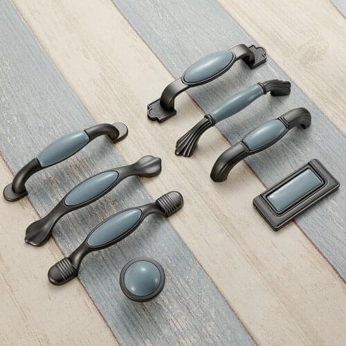 Modern Pearl Gray Ceramic Furniture Drawer Handle Kitchen Wardrobe Cabinet Cupboard Door Knobs Shoe Cabinet Wine Cabinets Pulls