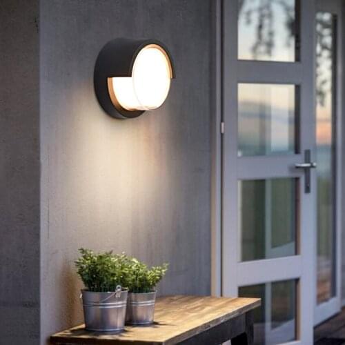 Modern Simple Aluminum Round LED Wall Light Outdoor Waterproof Corridor Stairs Decor Wall Lamp Bedroom Bedside Light Fixtures