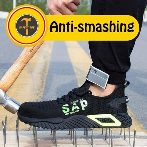 Stylish Summer Breathable Mens Safety Shoes Boots With Steel Toe Cap Casual Industries Construction Work Shoes