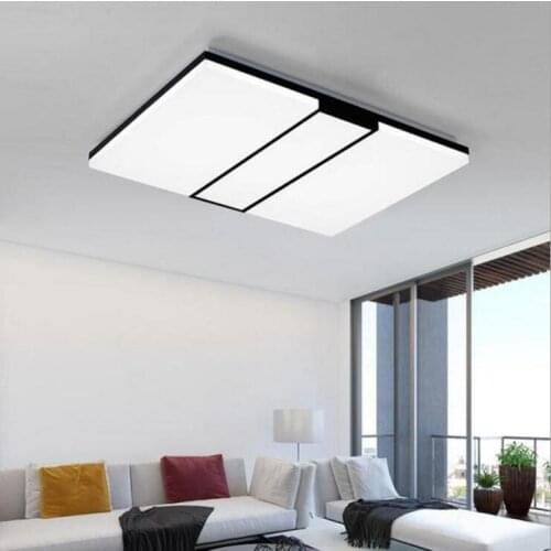LED Ceiling Lamps Living Room Light Rectangular Simple Modern Acrylic Lamps Superbook Iron Remote Control Bedroom Lighting