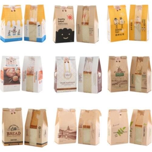 Toast slice bread package 100pcs 30x12x9cm Kraft Paper Packaging Bags French Bread Diy Baking Bag 6-7 slices baking toast bags