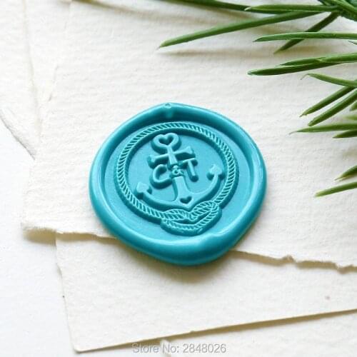 Custom Nautical theme Wax Seal Stamp,Anchor Wax Seal Stamp Kit,wedding invitation seals,wedding gift,monogram wood wax stamp