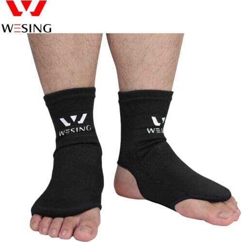 Wesing 100% Cotton Instep Guard MMA Sparring Sanda Boxing Taekwondo Muay Thai Karate Shin Guards Foot Ankle Brace