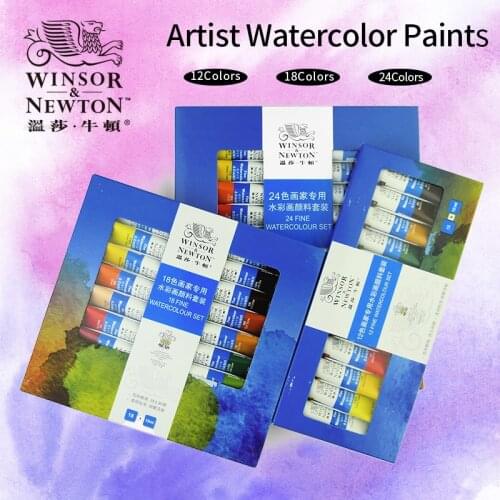 Winsor&Newton Professional Watercolor Paint 12/18/24 Colors Watercolors Paint For Drawing Water Coloring Pigment Art Stationery