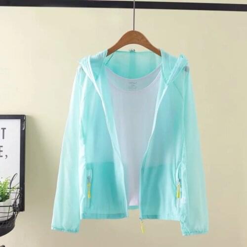 Women Outdoor Windbreaker Hooded Jacket Sunscreen Quick Dry Skin Coat Running Cycling Solid Color Outdoor Casual Rain Jacket