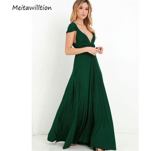 Women Sexy Dress 2019 Boho Style Multiway Wrap Lady Party Dress Casual Long Maxi Dresses Female Solid Club Robe Bandage Vestidos